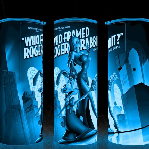 Glow in the Dark Who Framed Roger Rabbit and Jessica Rabbit Cup Mug Tumbler - Picture 1 of 2